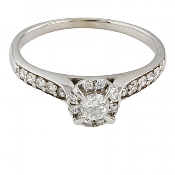 9ct White Gold Diamond 0.25cts Cluster Ring Size L